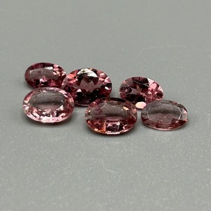 4 Carat Pink Tourmaline Oval Faceted Cut - Set of 6 Loose Stones