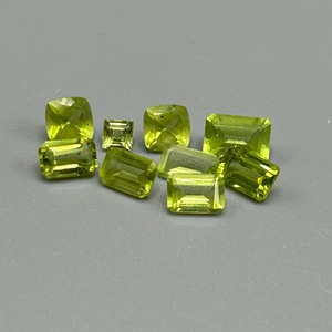 5 Carat Peridot Mixed Cut - Assorted Lot of 8 Loose Stones, Various Sizes & Shapes