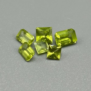 3.44 Carat Peridot Mixed Cut - Set of 6 Loose Stones, Various Sizes & Shapes