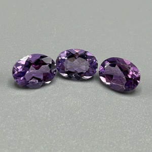 3.50 Carat Amethyst Oval Faceted Cut - Set of 3 Loose Stones