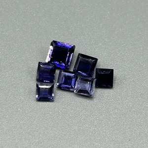 2.0 Carat Tanzanite Square Step Cut - Set of 7 Loose Stones, Various Sizes