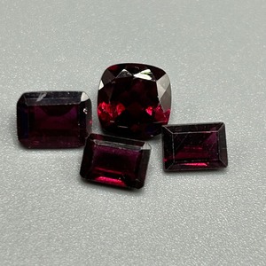 7.40 Carat Garnet Mixed Cut - Set of 4 Loose Stones, Various Sizes & Shapes