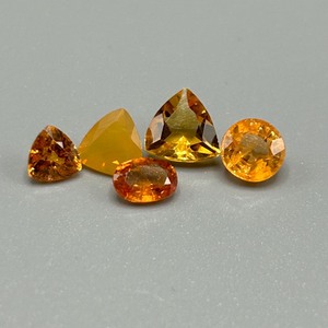 3.70 Carat Spessartite Garnet & Jelly Opal Mixed Cut - Assorted Set of 5 Loose Stones