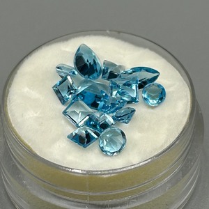 7.60 Carat Blue Topaz Mixed Cut - Assorted Lot of Loose Stones, Various Sizes & Shapes