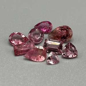 4.50 Carat Pink Tourmaline Mixed Cut - Assorted Set of 9 Loose Stones, Various Sizes & Shapes