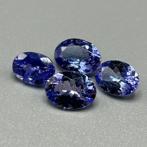 3.80 Carat Tanzanite Oval Faceted Cut - Assorted Set of 4 Loose Stones, Various Sizes