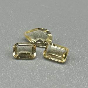 1.51 Carat Lemon Quartz Mixed Cut - Set of 3 Loose Stones, Various Sizes & Shapes