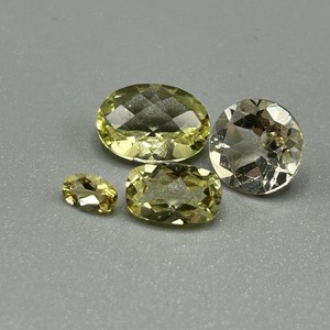 4.70 Carat Lemon Quartz Mixed Cut - Set of 4 Assorted Loose Stones, Various Sizes & Shapes