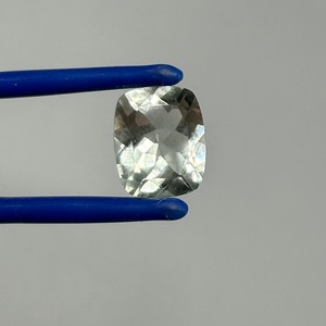 3.48 Carat Light Seafoam Aqua Greenish-Blue Quartz Rectangular Cushion Faceted Cut