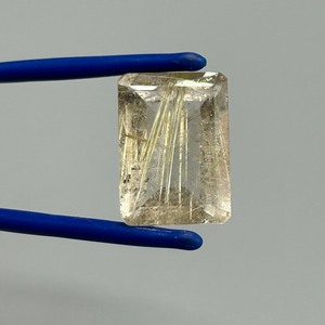 12.74 Carat Rutilated Quartz Rectangular Emerald Step Cut