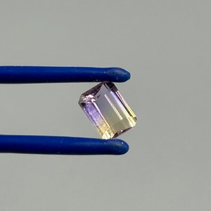 1.65 Carat Ametrine Yellow to Purple Quartz Rectangular Emerald Step Cut