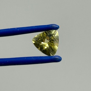 2.23 Carat Lemon-Lime Green Quartz Triangular Trillion Faceted Cut