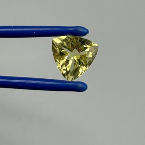 3 Carat Green-Yellow Lemon-Lime Quartz Triangular Trillion Faceted Cut