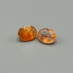 3.78 Carat Sunstone Oval Faceted Cut - Set of 2 Loose Stones