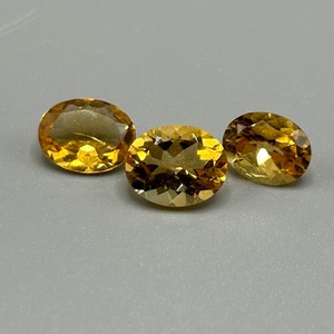 6.45 Carat Citrine Oval Faceted Cut - Set of 3 Loose Stones