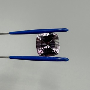 10.03 Carat Light Purple Amethyst Square Cushion Fantasy Sunray Cut