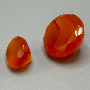 21 Carat Natural Orange Gemstone Round Faceted Cut - Set of 2 Loose Stones