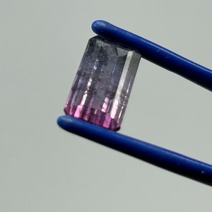 5.14 Carat Bi-Colored Purple to Blue Tourmaline Rectangular Emerald Step Cut