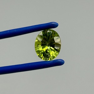 3.75 Carat Greenish-Yellow Citrine Fantasy Oval Faceted Sunray Cut