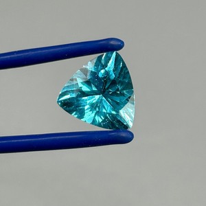 5.55 Carat Swiss Blue Apatite Triangular Trillion Faceted Cut
