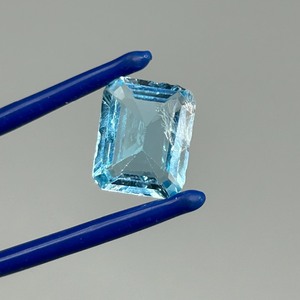 5.18 Carat Swiss Blue Topaz  Rectangular Emerald Step Cut