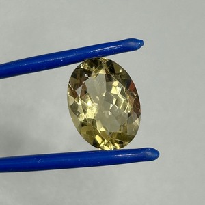 8.98 Carat Lemon Greenish-Yellow Quartz Oval Faceted Cut