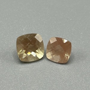 2.49 Carat Sunstone Square Cushion Faceted Cut - Set of 2 Loose Stones
