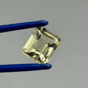 5.80 Carat Lemon Greenish-Yellow Quartz Rectangular Emerald Cut