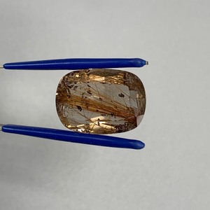 25 CARAT Rutilated Quartz Cushion Oval Faceted Cut