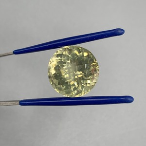 15.96 Carat Lemon Slightly Greenish-Yellow Quartz Fancy Round Faceted Cut