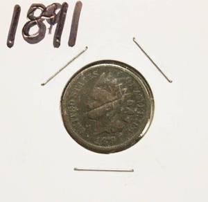 lot 62 image: 1891 Indian Head Penny