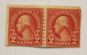 lot 45 image: 1894  2 Cents U.S. Postage George Washington Two Attached Stamps Rare Find