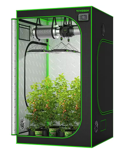 lot 20 image: Mylar Hydroponic Grow Tent with Observation Window and Floor Tray 48 X 24 X 60