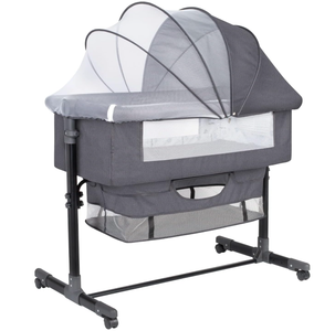 lot 268 image: Bedside Bassinet for Baby, Bedside Sleeper with Wheels, Heigt Adjustable