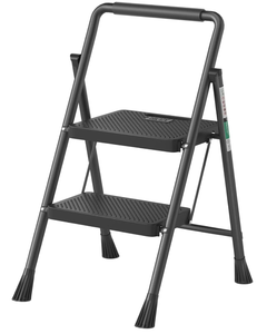 lot 353 image: 2 Step Ladder, RIKADE Folding Step Stool, Step Stool with Wide Anti-Slip Pedal
