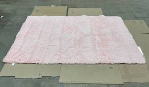 lot 257 image: Pink Fur Area Rug