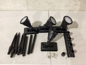 lot 313 image: LOT OF 4 Garden Decorations Solar Spot Lights Outdoor Waterproof Color Changing