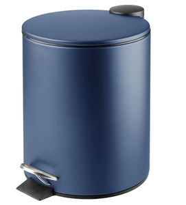 lot 165 image: mDesign Metal 1.3 Gallon5 Liter Round Step Trash Wastebasket