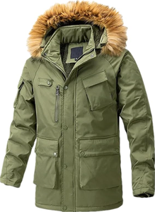 lot 166 image: XL Winter Multiple Pockets Jacket For Men Cotton Parka Work Cargo Jackets