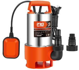 lot 167 image: Stainless Steel Sump Pump, Prostormer 1HP 3700GPH Submersible CleanDirty Water Pump with Float Switch