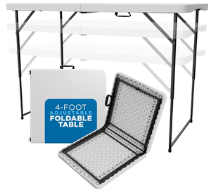 lot 362 image: Sorfey Folding Table 4-Foot X 24 inch, White Plastic