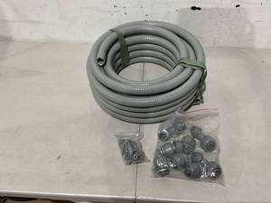 lot 540 image: 1inch 50ft Electrical Conduit Kit,with 5 Straight and 3 Angle Fittings Included