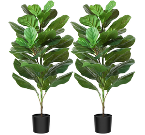 lot 495 image: Artificial Mini Fiddle Leaf Fig Tree 37 Inch Fake