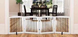lot 535 image: Freestanding Pet Gate for Dogs, Foldable