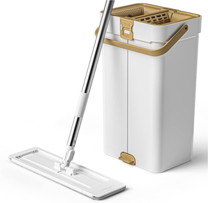 lot 637 image: Mop and Bucket with Wringer Set 8 Pads