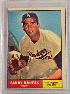 lot 4 image: Sandy Koufax 1961 Topps No. 344