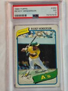 lot 5 image: Rickey Henderson 1980 Topps No. 482 PSA 3 VG