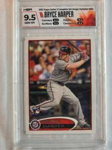 lot 12 image: Bryce Harper Rookie 2012 Topps Series 2 Image Variation 661 HGA Graded 9.5  Gem Mt