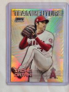 lot 15 image: Shohei Ohtani 2022 Topps Stadium Club Chrome Refractor Team of the Future No. TOF-17