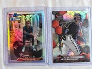 lot 25 image: Lot of 2 Druw Jones Rookie Refractors 2023 Bowman 92RJ-2 and 2023 Bowmans Best TP-8